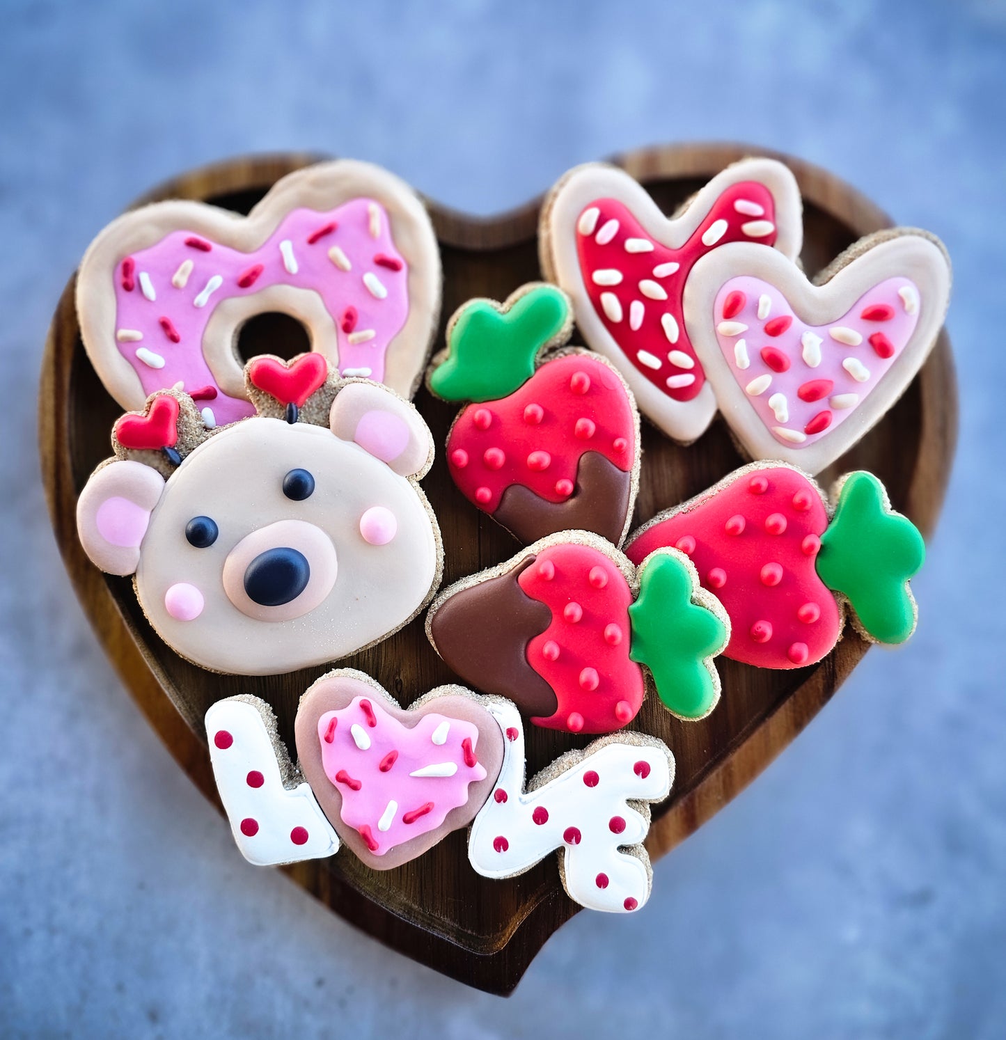 Valentine Large Heart Cookie Dog Cookie | Qty 12 Wholesale