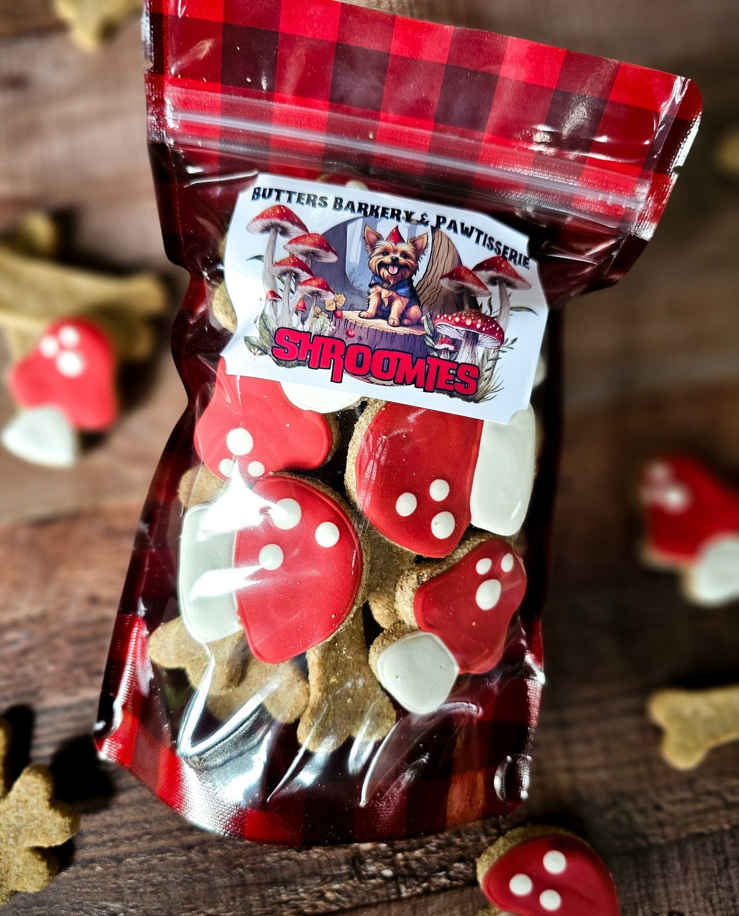 Mushroom Woodland Dog Cookie Bag Qty 3 Wholesale