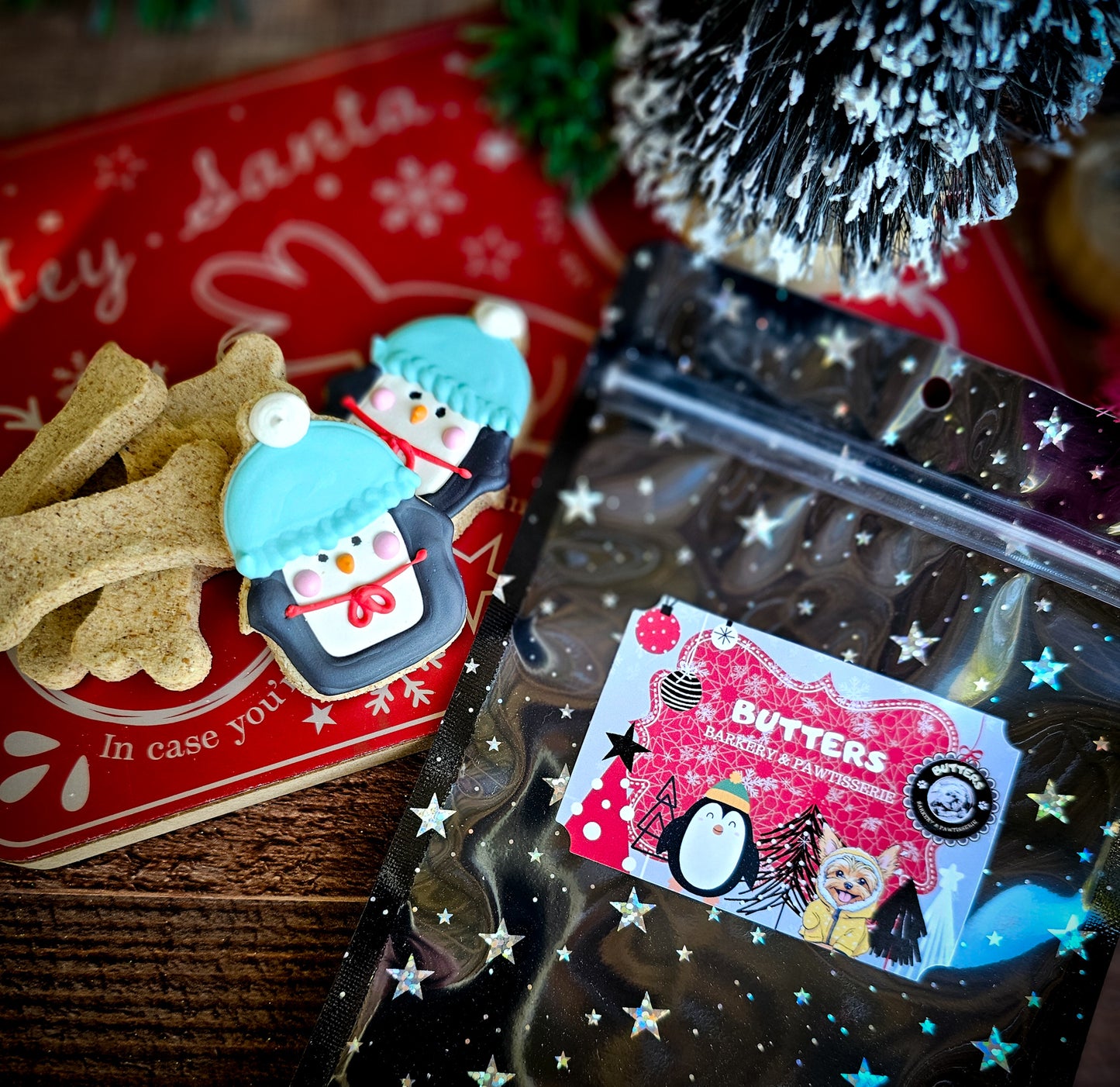 Penguin Christmas Cookie Bags Qty 3