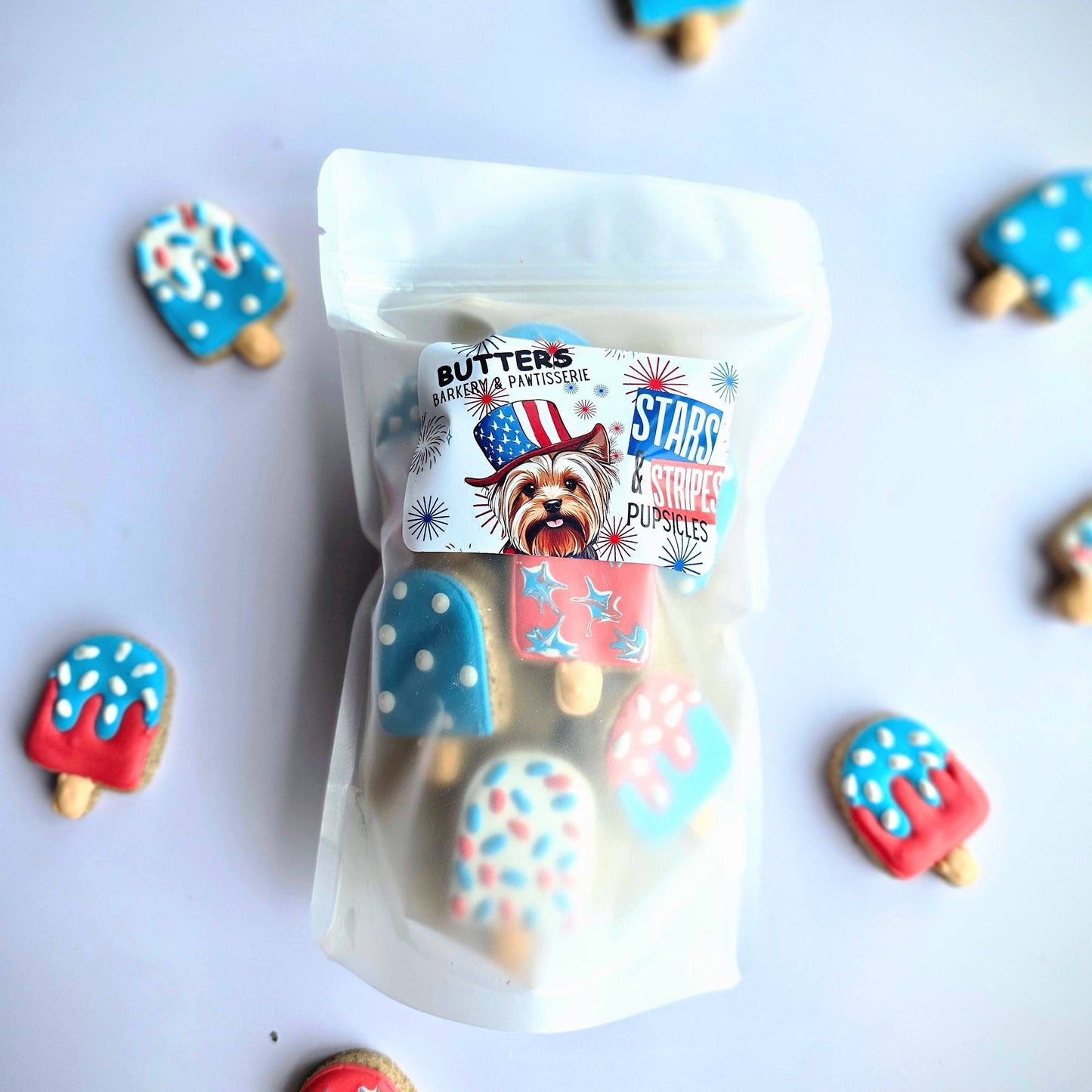 Patriotic Pupsicle Dog Cookie Bag Qty 3 Wholesale