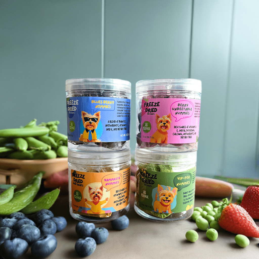 Yip-Pea Nummies Freeze Dried Dog Treats Qty 3 Jars