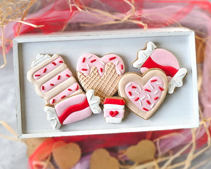 Waffle Heart Large Dog Cookie | Qty 12 Wholesale