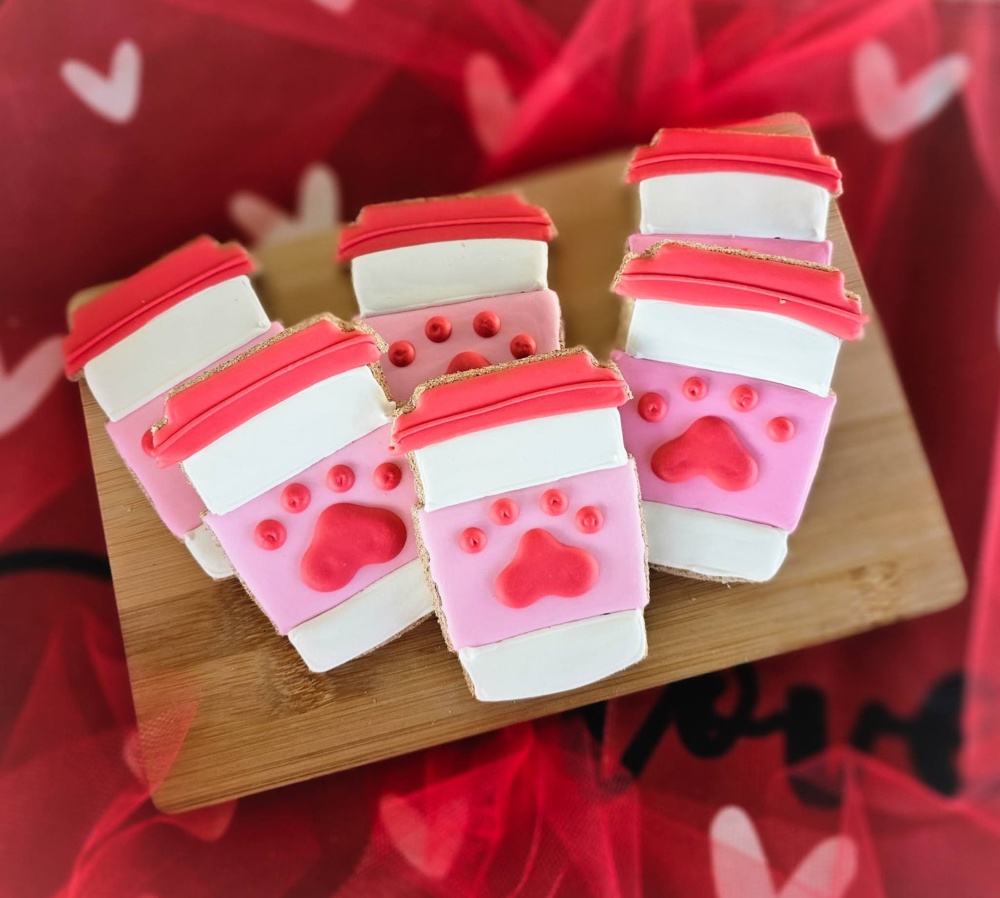 Valentine To go Cup Dog Cookie | Qty 12 Wholesale