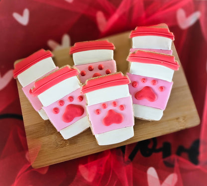 Valentine To go Cup Dog Cookie | Qty 12 Wholesale