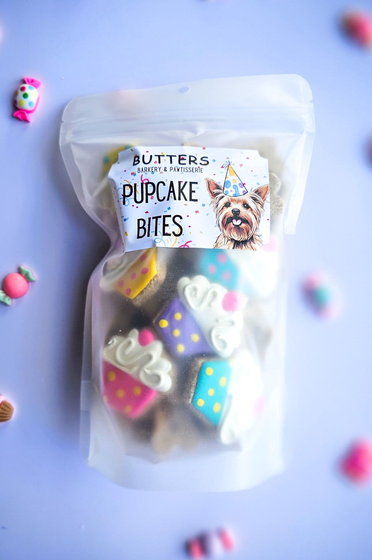 Birthday Cupcake Dog Treat Gift Bag | Qty 3 Wholesale