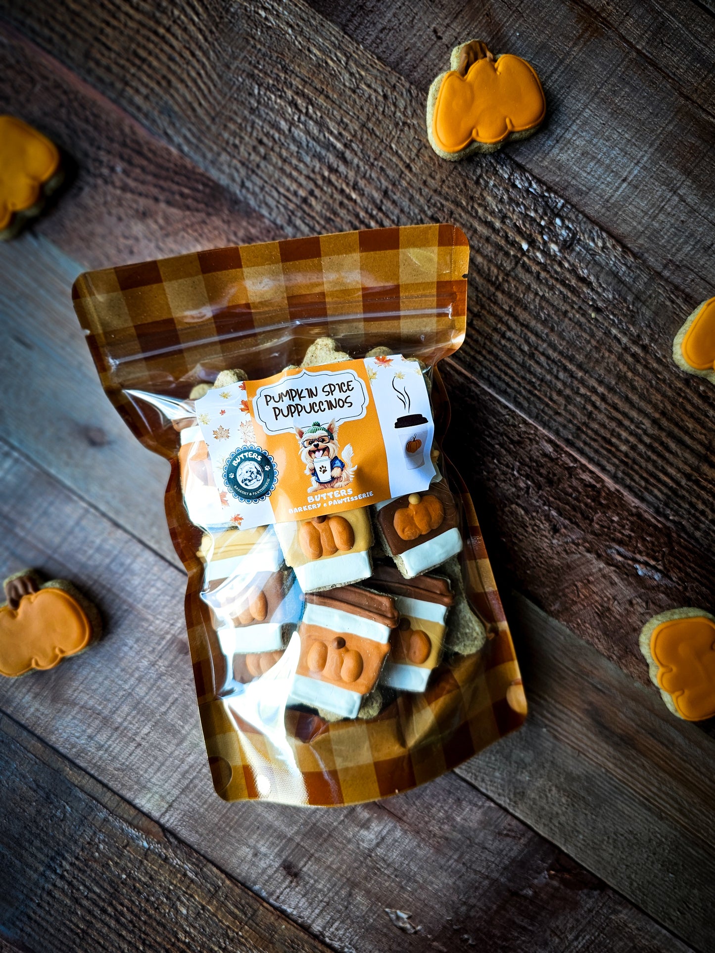 Pumpkin Spice Puppuccino Cookie Bags Qty 3