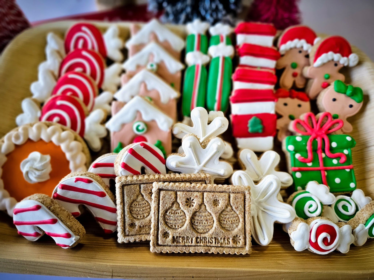 Christmas Barkuterie Board bite size dog treats Qty 2