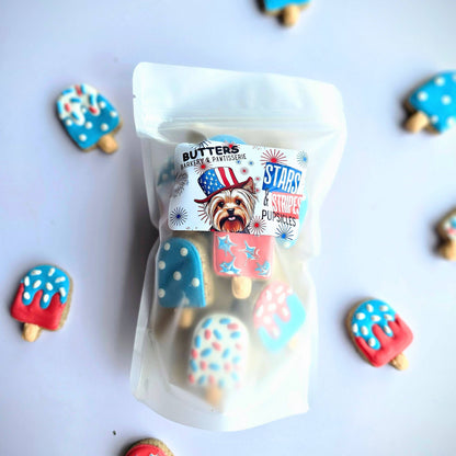 Patriotic Pupsicle Dog Cookie Bag Qty 3 Wholesale