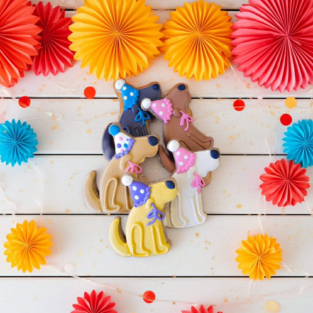 Birthday Celebration Dog Cookie | Qty 12 Wholesale
