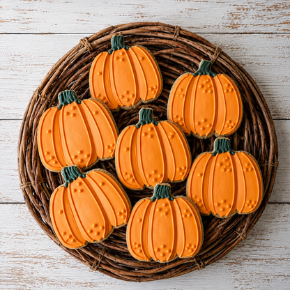 Fall Pumpkin Dog Cookies -  Qty 12
