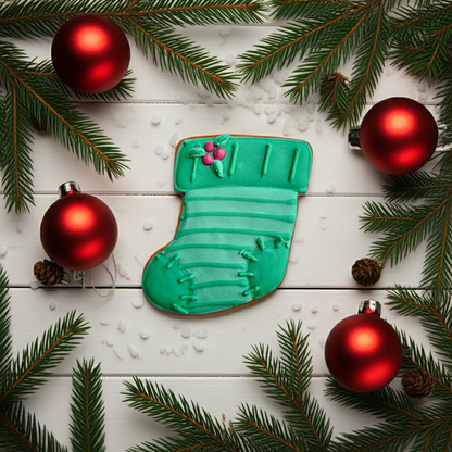 Christmas Stocking Dog Cookies Qty 12