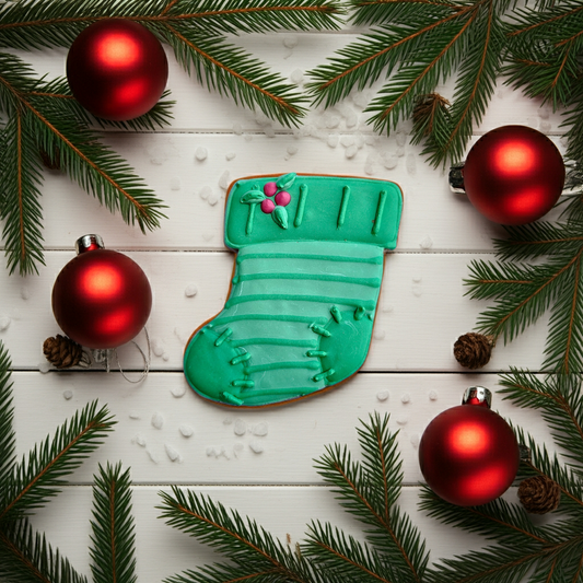 Christmas Stocking Dog Cookies Qty 12