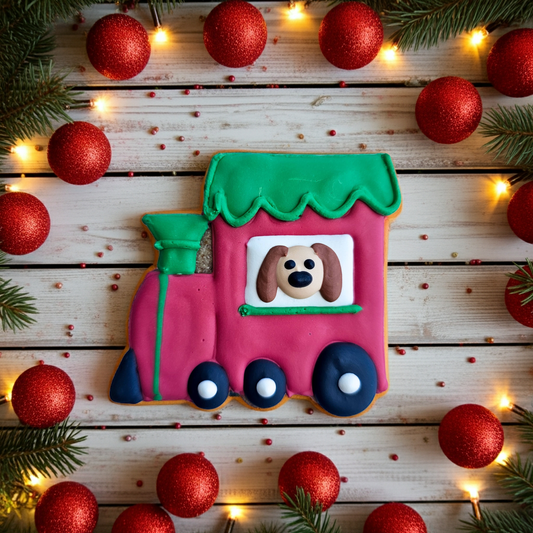 Christmas Train Dog Cookies Qty 12