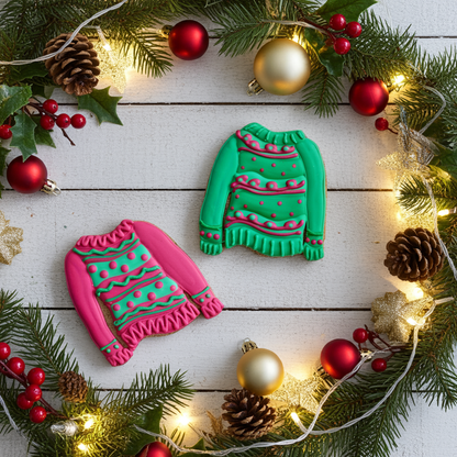 Christmas Sweater Large 4" Dog Treat (Qty 12)