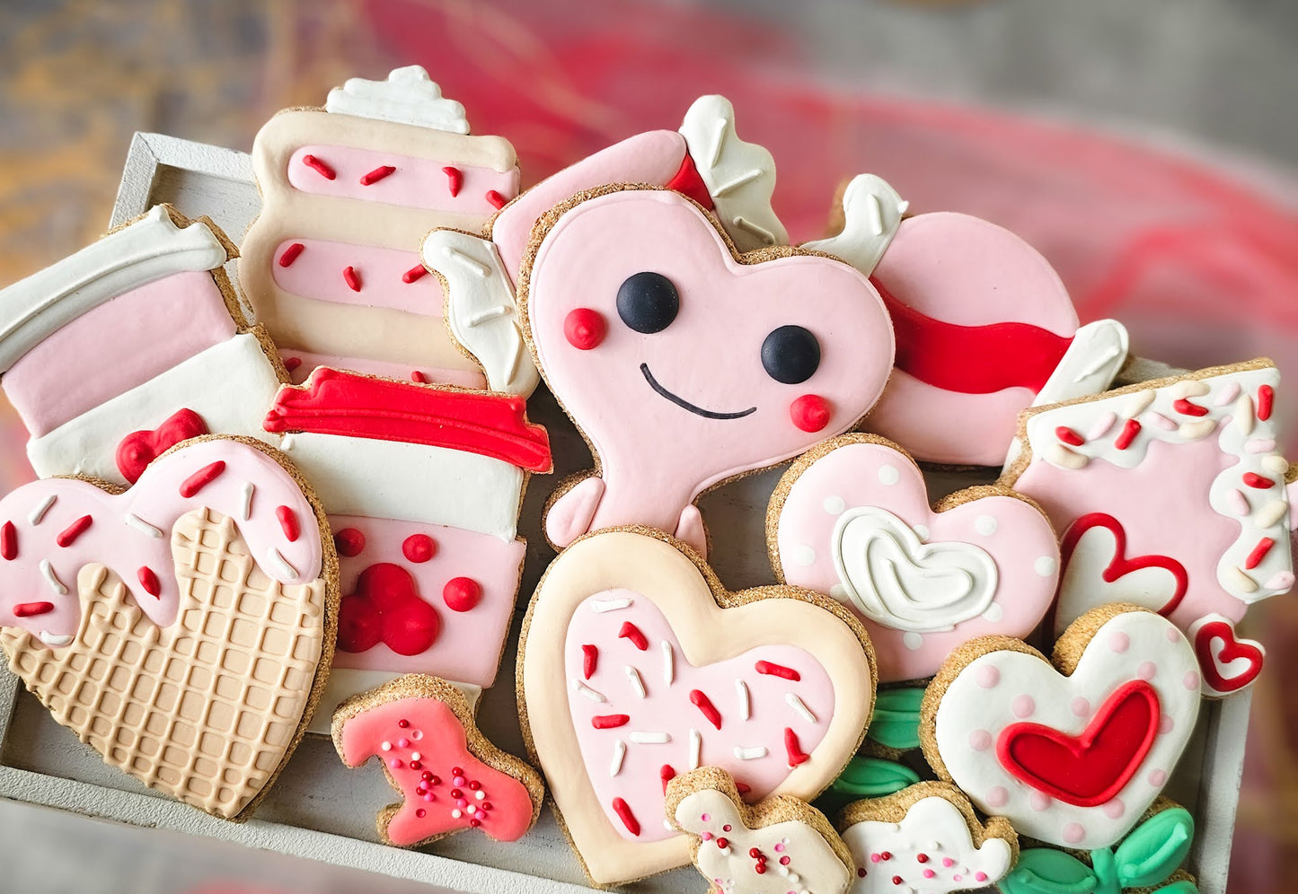 Waffle Heart Large Dog Cookie | Qty 12 Wholesale